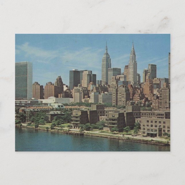 Midtown Manhattan Skyline, NY, 1964 Vintage Postcard (Front)