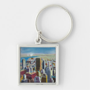 Midtown Skyline View towards East River Key Ring