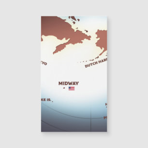 Midway Island vintage style WW2 map
