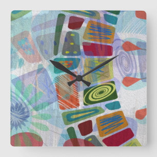 Midway Panels III Square Wall Clock