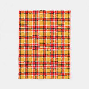 Midwest Bright Bold Red Yellow Plaid Fleece Blanket