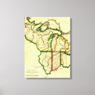 Midwest in the United StatesPanoramic Map Canvas Print