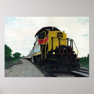 Midwest Locomotive Train Poster