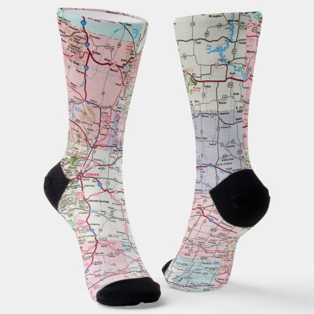 Midwest Map Design Socks (Angled)