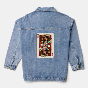 Midwest Queen of Hearts Card Cowgirl Love Luck Denim Jacket