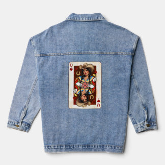 Midwest Queen of Hearts Card Cowgirl Love Luck Denim Jacket