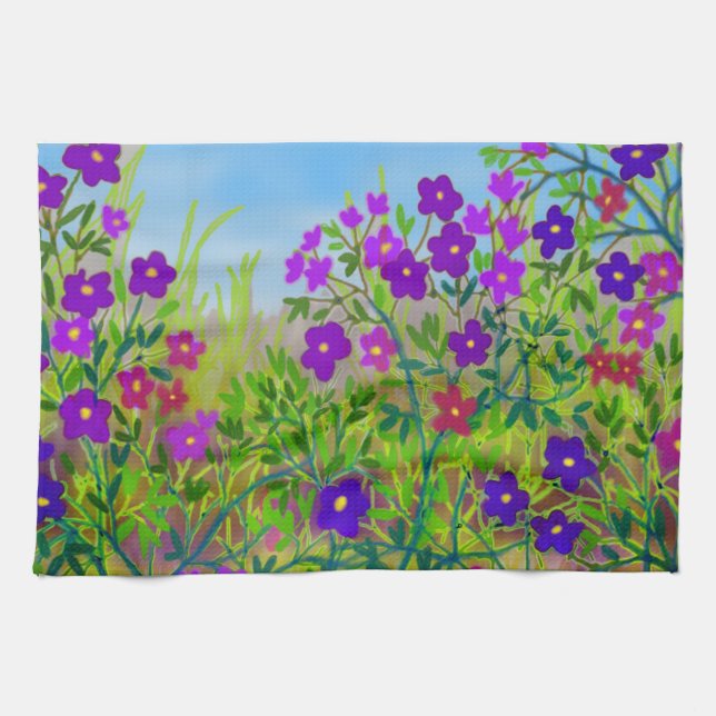 Midwestern Country Wildflowers Kitchen Towel (Horizontal)