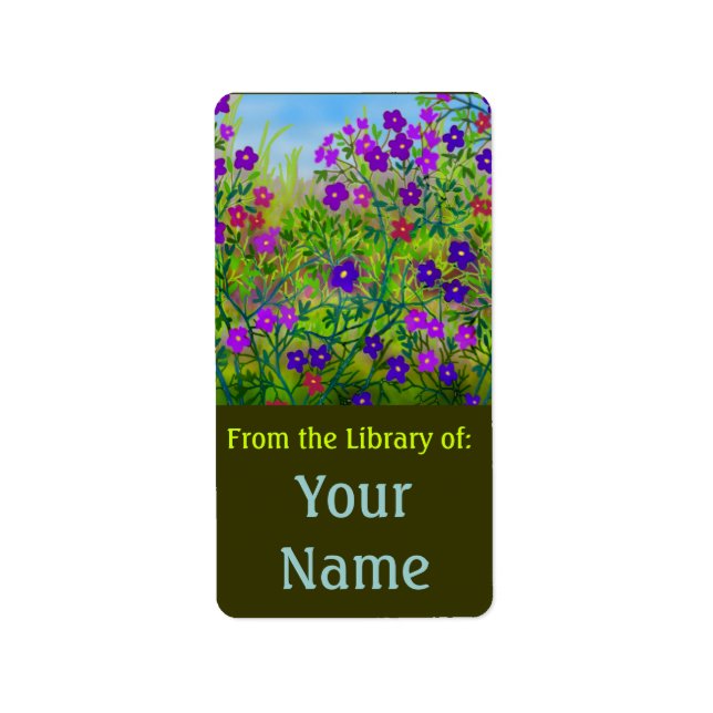 Midwestern Roadside Wildflowers Bookplate Label (Front)