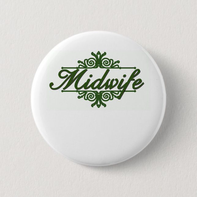 Midwife 6 Cm Round Badge (Front)