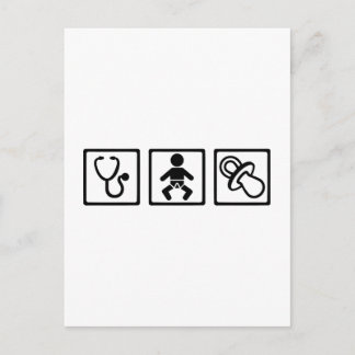 Midwife baby pacifier postcard