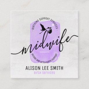 Midwife Birth Coach Services Square Business Card