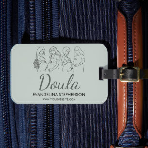Midwife Birth Postpartum Line Art Doula Luggage Tag