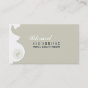MIDWIFE BUSINESS CARD :: pregnant belly baby feet
