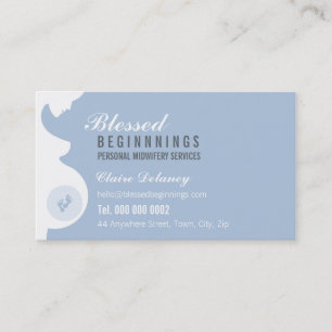 MIDWIFE BUSINESS CARD :: pregnant belly baby feet