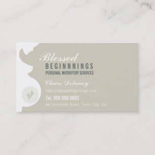 MIDWIFE BUSINESS CARD :: pregnant belly baby feet
