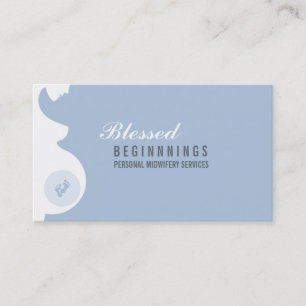 MIDWIFE BUSINESS CARD :: pregnant belly baby feet