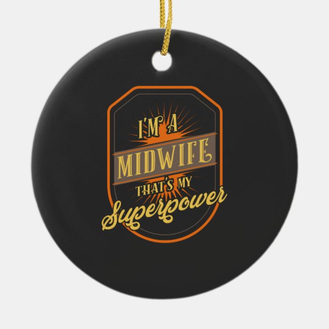 Midwife Ceramic Tree Decoration (Front)