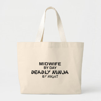 Midwife Deadly Ninja by Night Large Tote Bag