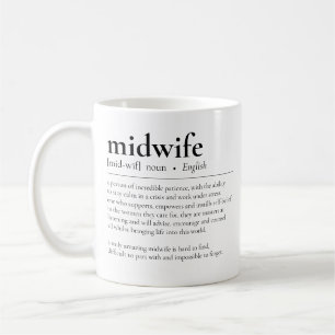 Midwife Definition Doula Thank You Appreciation Coffee Mug