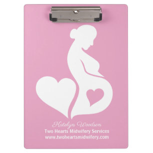 Midwife Doula Beautiful Pregnancy Business Pink Clipboard
