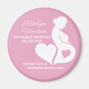 Midwife Doula Beautiful Pregnancy Business Pink Magnet