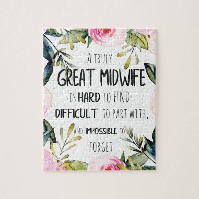 Midwife Doula Office Thank you Card Quote Gift Jigsaw Puzzle (Vertical)