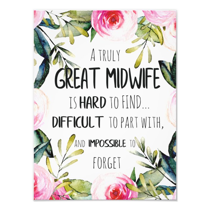 midwife doula office thank you card quote gift photo print