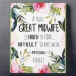 Midwife Doula Office Thank you Card Quote Gift Plaque<br><div class="desc">A thank you gift for your midwife or doula</div>