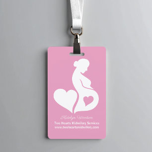 Midwife Doula Pink Pregnancy Hospital ID ID Badge