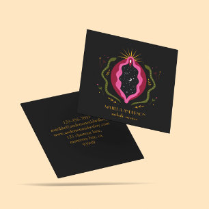 Midwife Doula Pregnancy Birth Coach Black Square Business Card