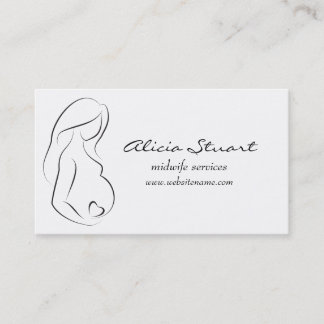 Midwife Doula Pregnant Woman Belly Heart Business Card
