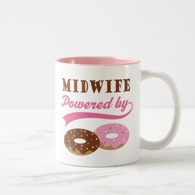Midwife Gift (Doughnuts) Two-Tone Coffee Mug (Right)