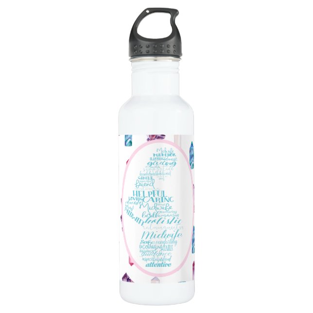 Midwife Gift | Holistic Crystals Design 710 Ml Water Bottle (Front)