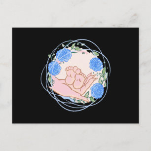 Midwife Gift Thank You Hand With Baby Feet Postcard