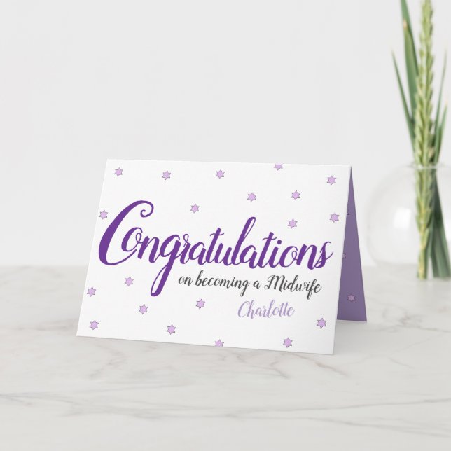 Midwife graduation congratulations card (Front)