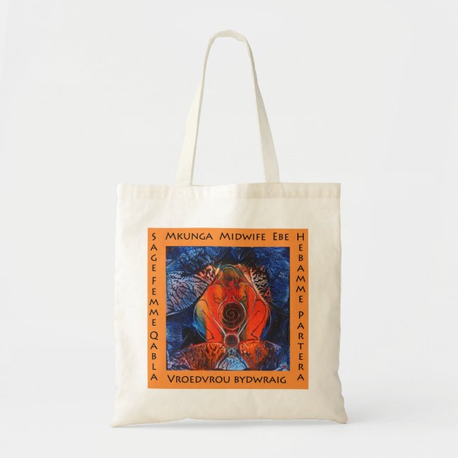 Midwife in many languages tote bag (Front)