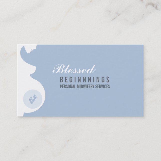 MIDWIFE maternity nurse pregnant belly baby feet Business Card (Front)