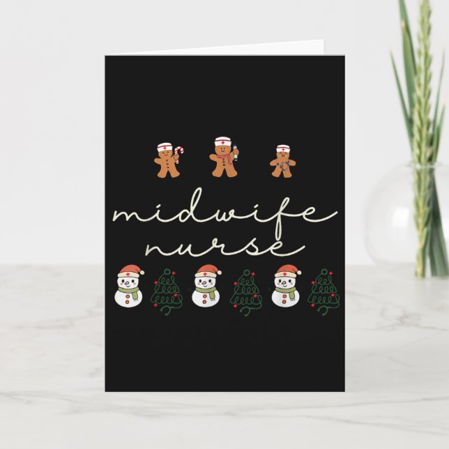 Midwife Nurse Christmas Gingerbread Nicu Hostal Pa Card (Front)