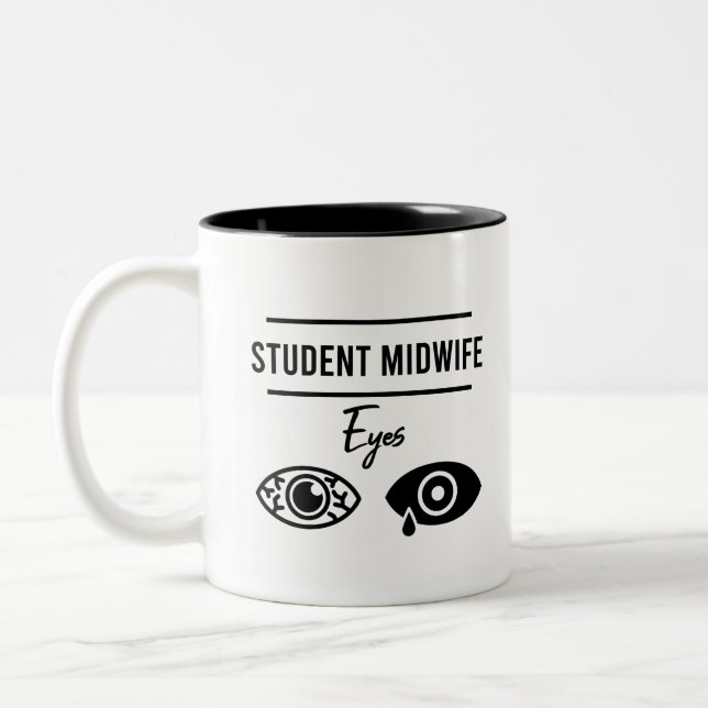 Midwife Nurse Costume Midwifery Funny Gift Two-Tone Coffee Mug (Left)