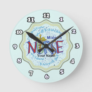 Midwife Nurse Motto Round Clock