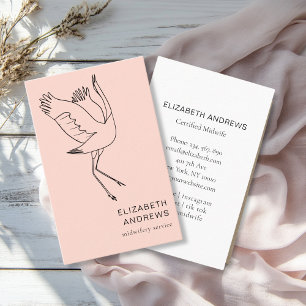 Midwife, Storch, Peach-Blush Business Card