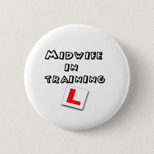 midwife training 6 cm round badge