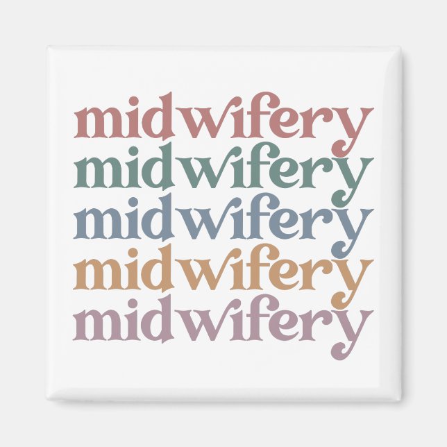 Midwifery Retro Vintage Midwife Gifts Magnet (Front)