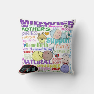 Midwifery Terminology-Subway Art Cushion