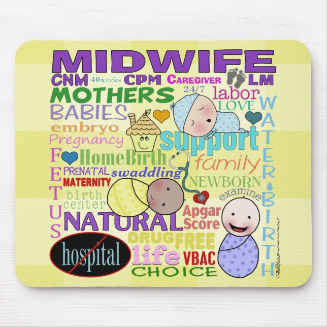 Midwifery Terminology-Subway Art Mouse Mat (Front)