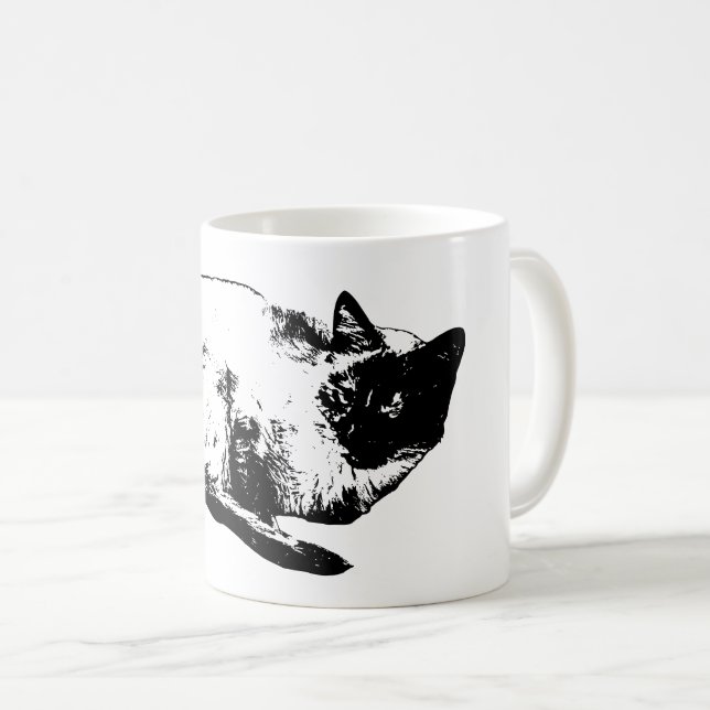 Midwinter cat in quiet poise coffee mug (Front Right)