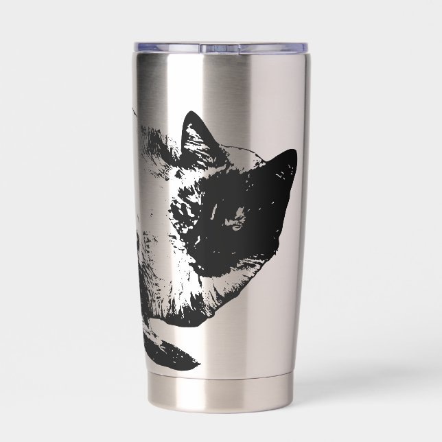 Midwinter cat in quiet poise insulated tumbler (Back)