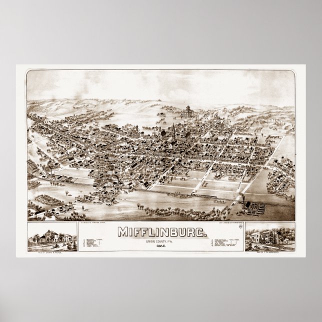 Mifflinburg, PA 1884 Poster (Front)