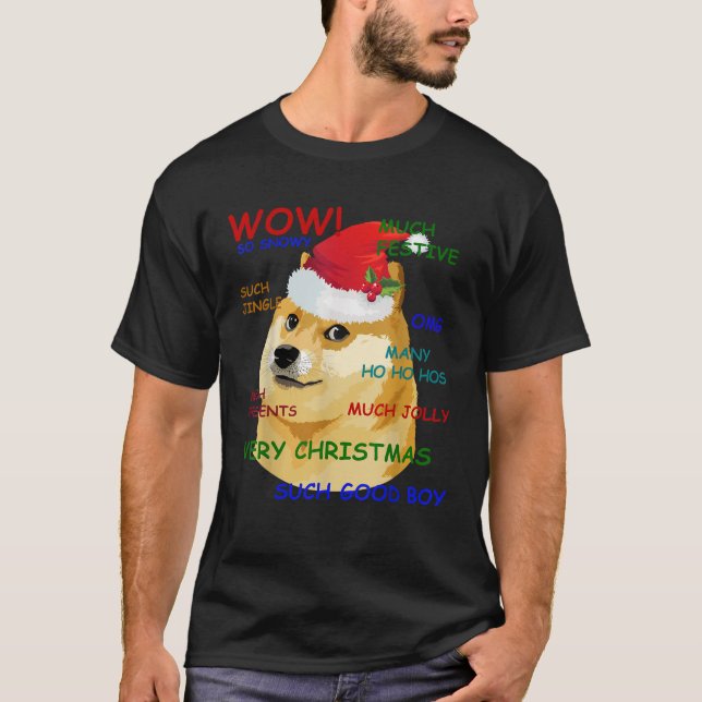 Miftees Christmas Tees Christmas Doge Funny Such W (Front)