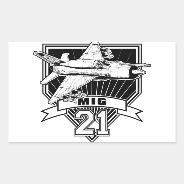 Mig 21 rectangular sticker (Front)